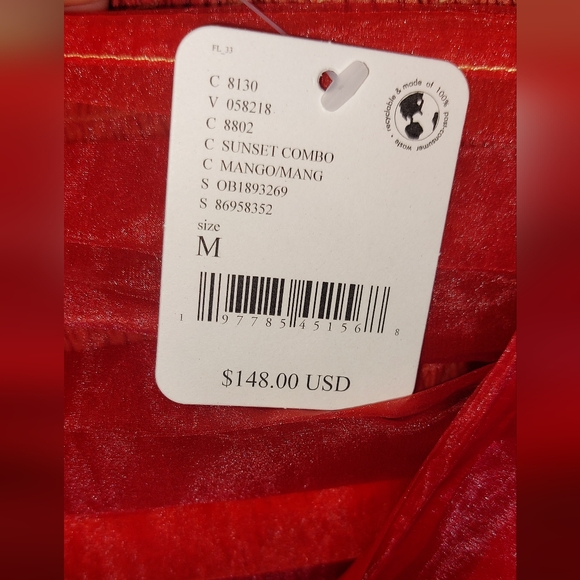 Free People In Rainbows Tulle Mini Dress In Sunset Combo - Picture 11 of 13